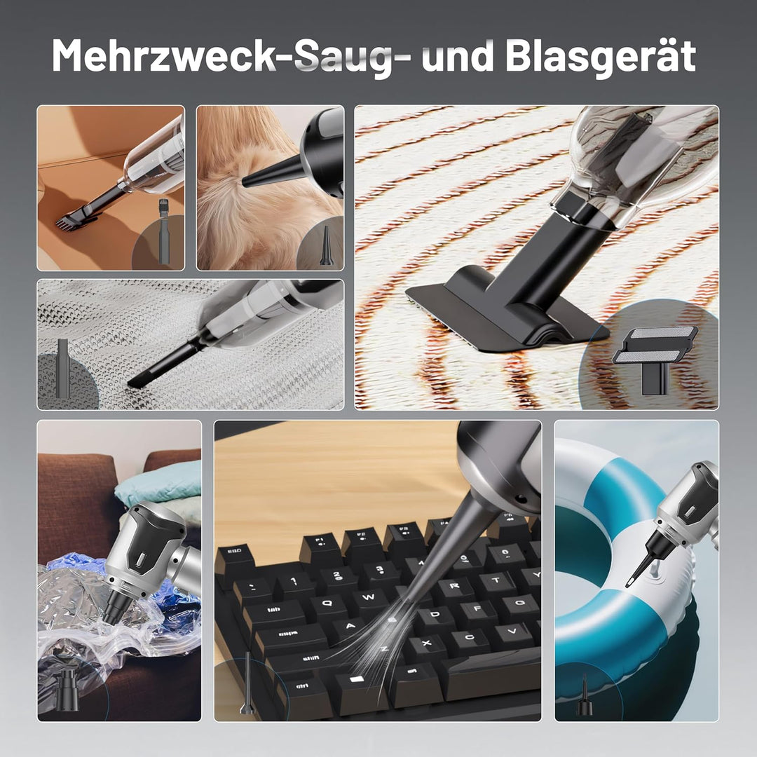 Handstaubsauger - 22000Pa Autostaubsauger mit 3 Stufen Saugstärke & bürstenloser Motor, 8000 U/min e