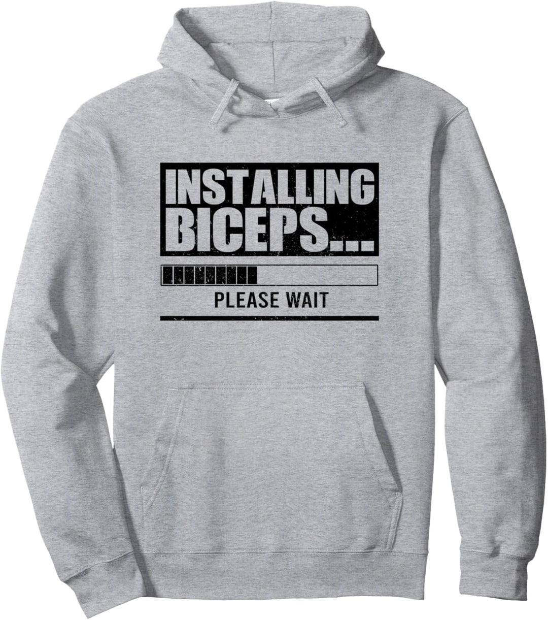 Bieps... bitte warten | Lustiges Fitnessstudio Fitness Pullover Hoodie
