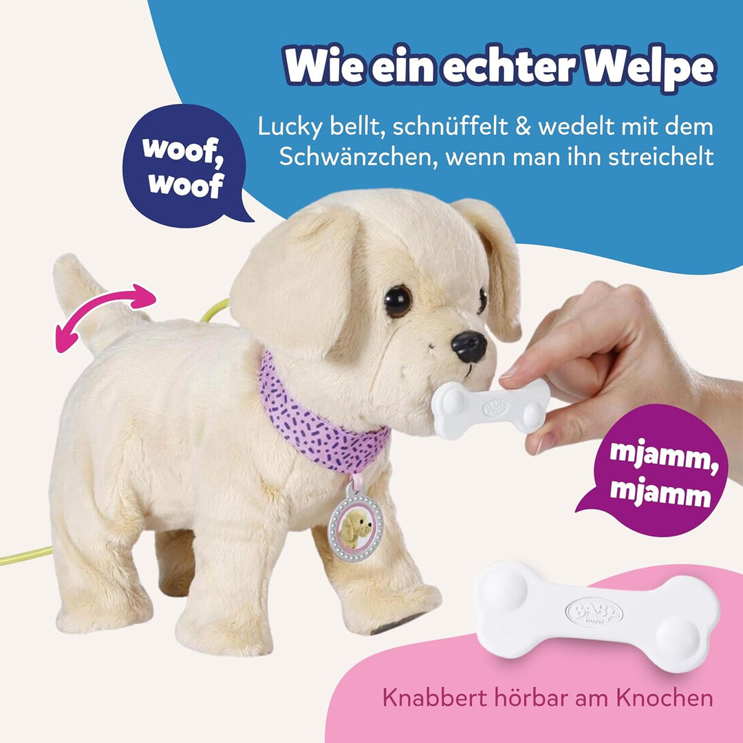 BABY born Mein Hund Lucky mit 5 verschiedenen Funktionen, für Kinder ab 3 Jahren, funktioniert mit B