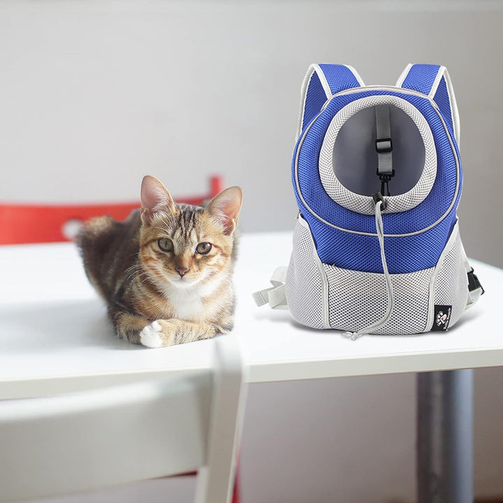 PETCUTE Hunderucksack für Kleine Hunde,Verstellbare Katzenrucksack Transporttasche mit Head-Out-Desi