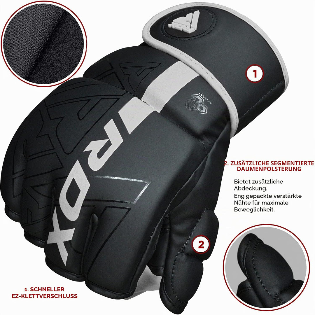 RDX Profi MMA Handschuhe Training, Kara Maya Hide Leder, Sparring Grappling Kampfsport Kickboxen Sch