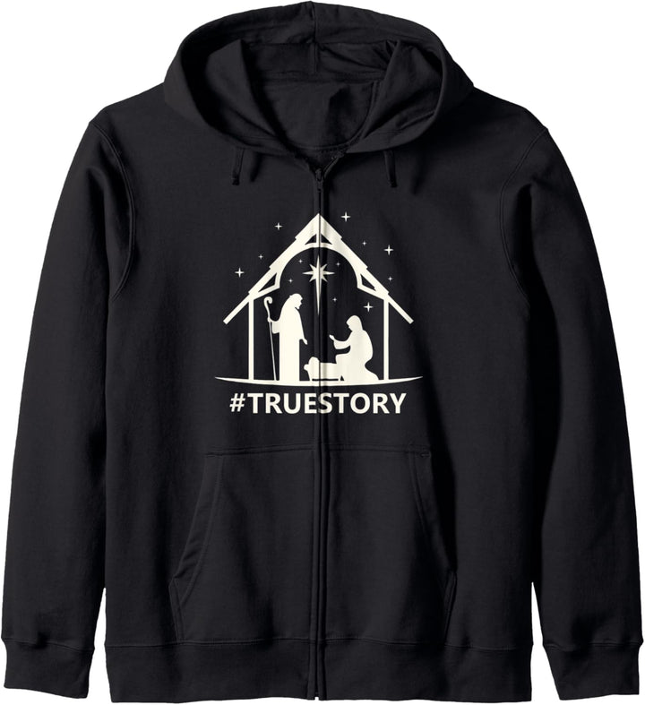 Funny Christmas Holiday shirt Nativity Scene True Story Kapuzenjacke
