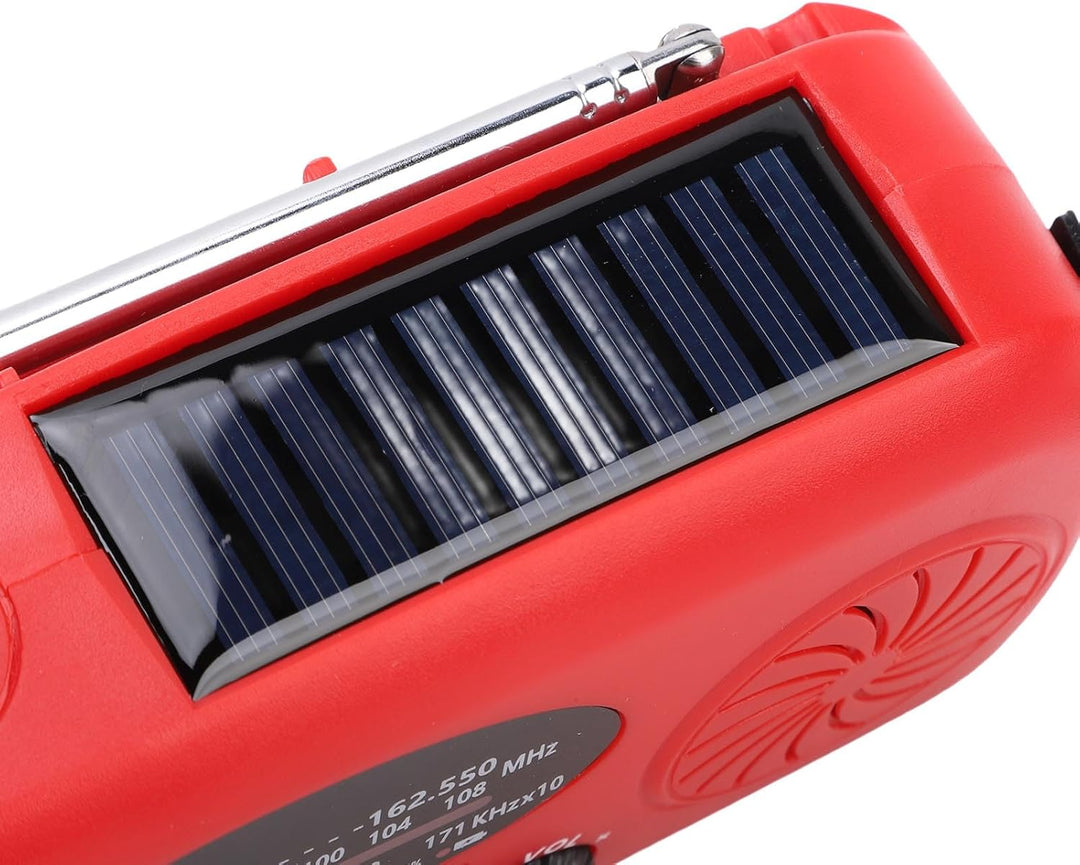 VELATEMOR Notfallradio, mit LED-Taschenlampe, AM FM WB, 2000 MAh Solar-Handkurbel, Tragbares Wetterr