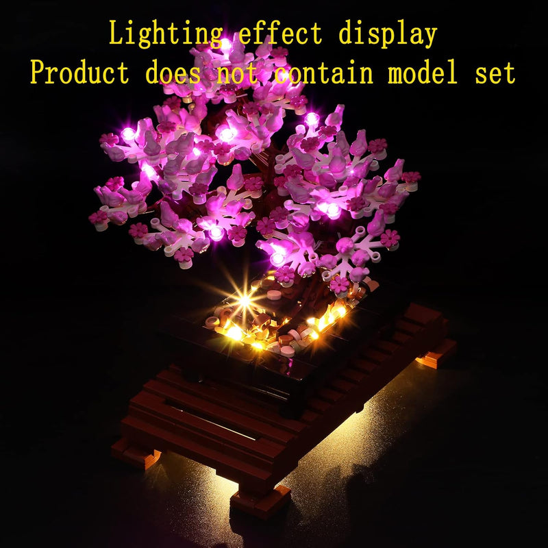 GEAMENT LED Licht-Set (Pink) Kompatibel mit Lego Bonsai Baum (Bonsai Tree) - Beleuchtungsset für Cre