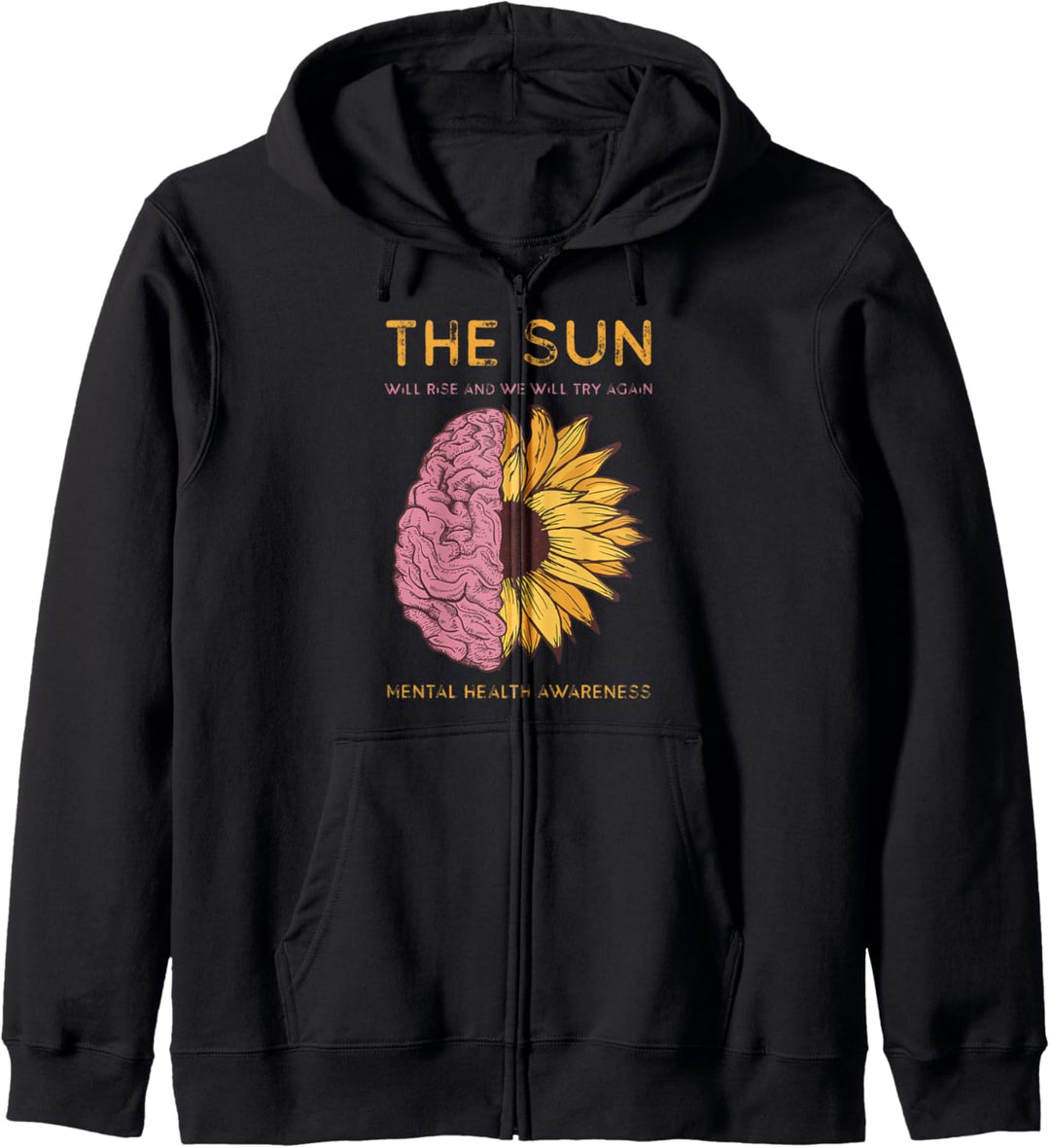 Monat des Bewusstseins für psychische Gesundheit Die Sonne w Kapuzenjacke