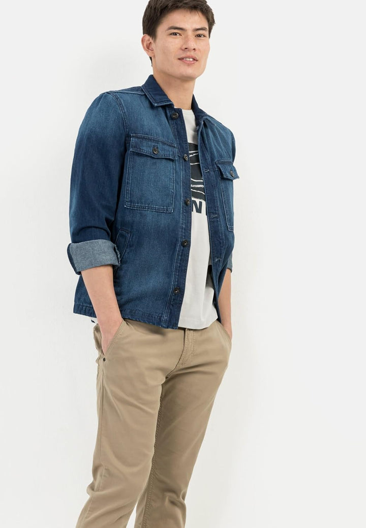 camel active Herren Lässiger Blazer 442035/7i03 60 Indigo, 60 Indigo