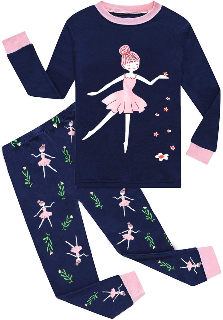 EULLA Kinder Schlafanzüge Mädchen Langarm Winter Pyjama Set Baumwolle Meerjungfrau Einhorn Prinzessi