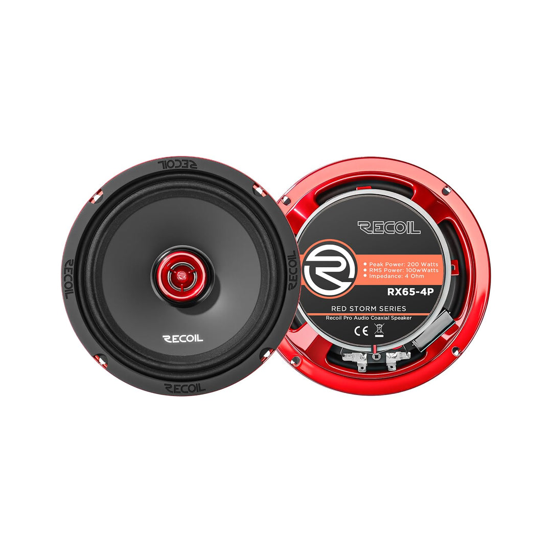 RECOIL RX65-4P 16,5cm Auto Koaxiallautsprecher Pro Audio Horn-Hochtöner | 6.5", 200W Max, 100W RMS,