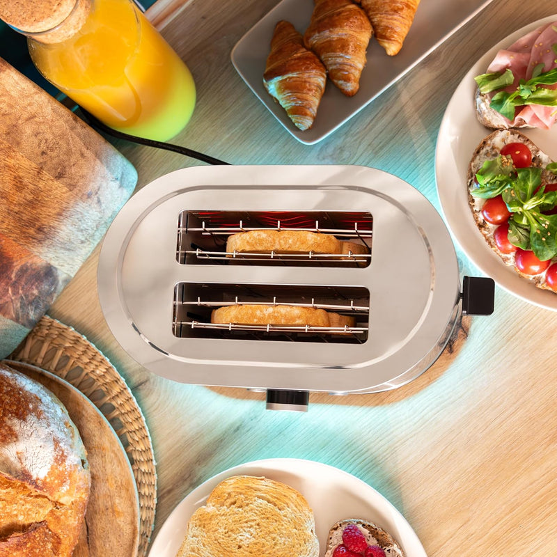 Cecotec Vertikaler Toaster aus Edelstahl mit Doppelkurzer Schlitz Shine&Toast Double. 850W, Kapazitä