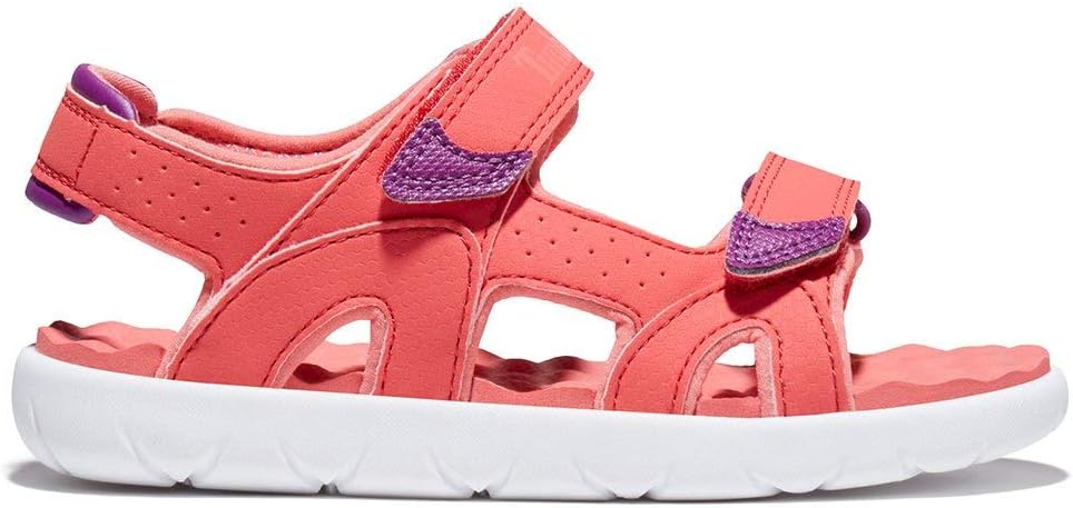Timberland Unisex Kinder Perkins Row 2-Strap (Youth) Sandalen, 23 EU Rosa Dark Pink
