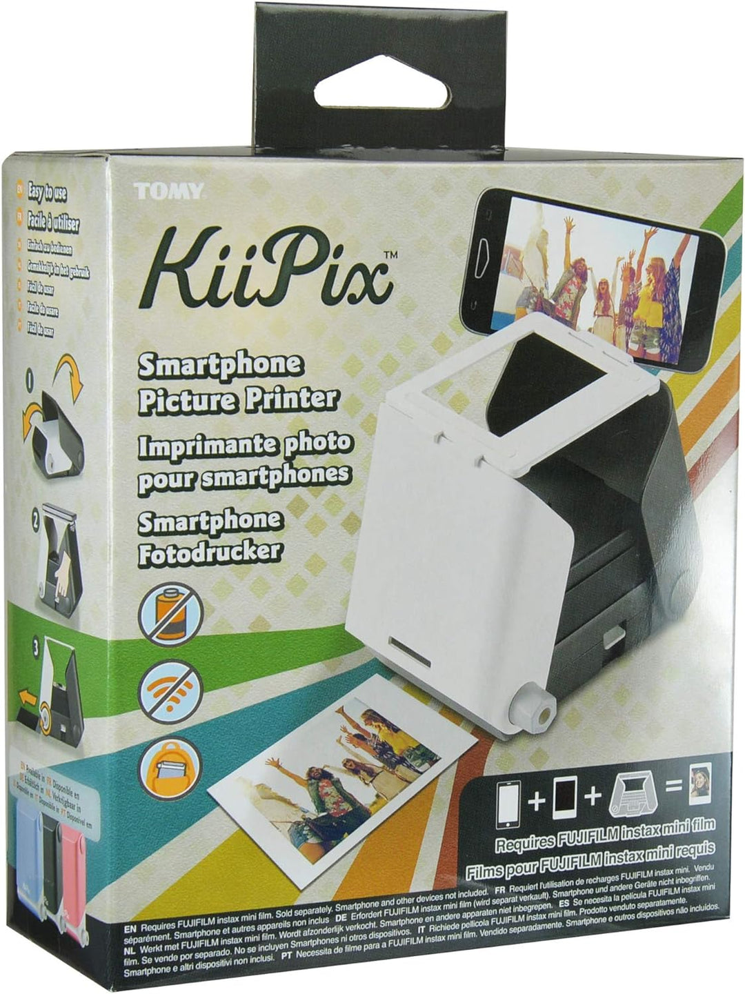 KiiPix Jet Black Mobiler Fotodrucker Einfach, Einfach