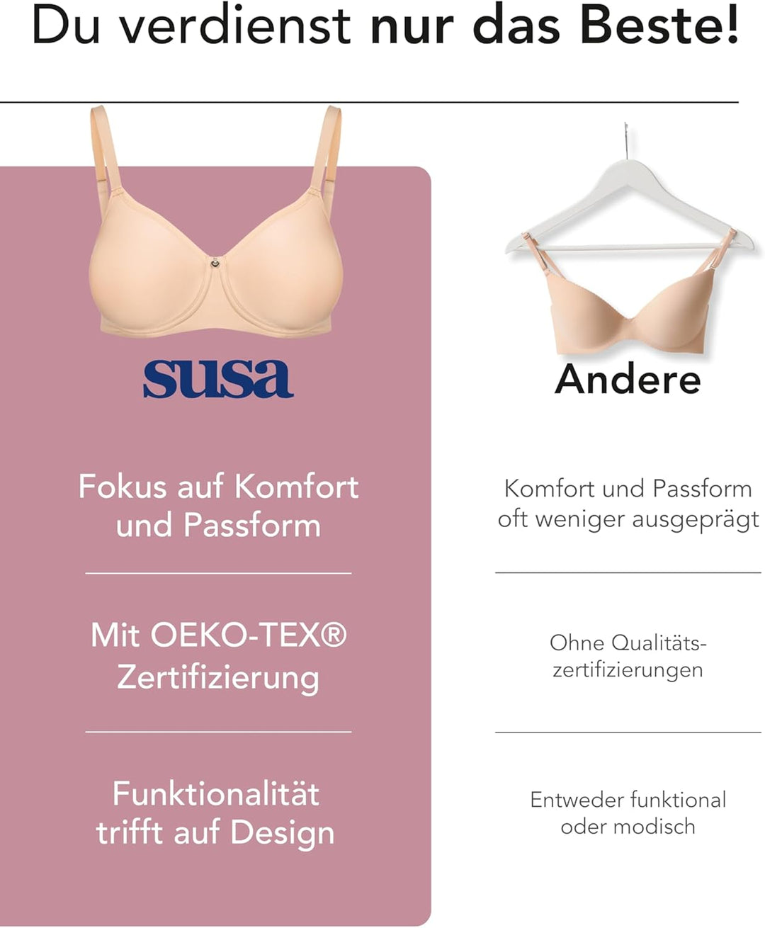 Susa Damen Catania BH 90D Skin, 90D Skin