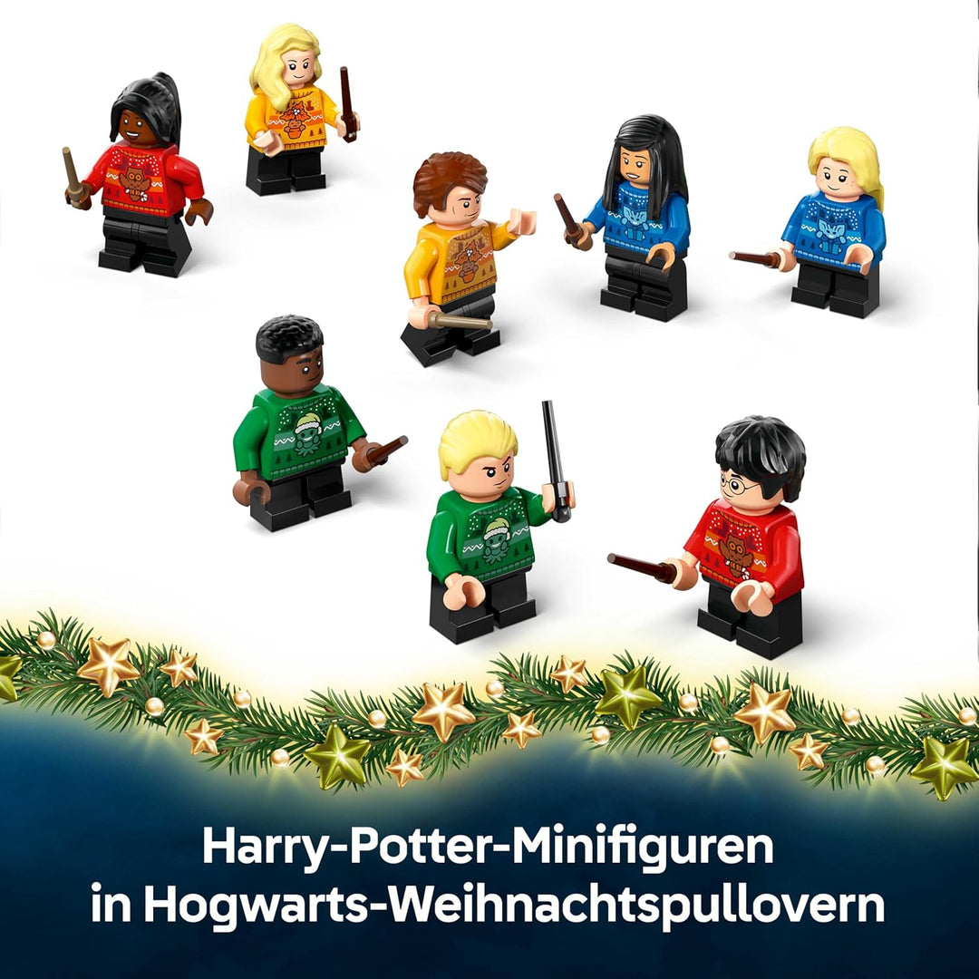 LEGO Harry Potter Adventskalender 2025 - Weihnachten Spielzeug mit 24 Überraschungen - 8 Minifiguren