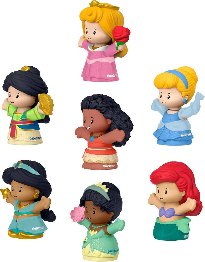 Fisher-Price HJW75 - Little People Disney Princess Spielzeug, Set mit 7 Figuren für Klein- und Vorsc