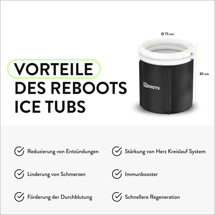 Premium Eisbad Eistonne Ø 75 cm (340 L) – 6-lagig isoliert für Eisbaden | Für Zuhause & Outdoor inkl