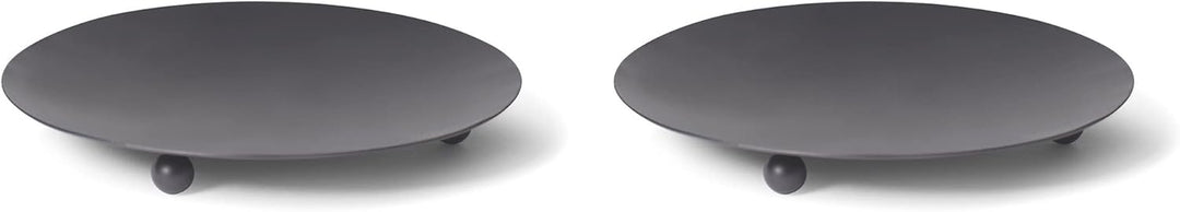 Novaliv 4X Kerzenständer 3 Füsse SCHWARZ 7,5cm Kerzenteller Kerzenhalter Dekoteller rund Tischdekora