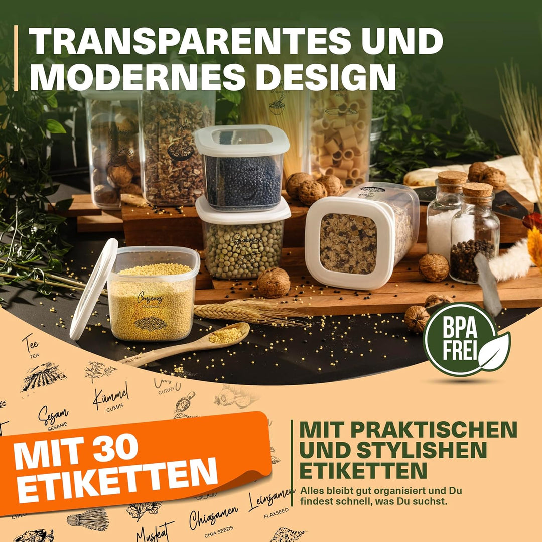 Viwares luftdichte Vorratsdosen mit Deckel | 24er Vorratsbehälter Set | BPA-FREI | Zur Müsli Mehl un