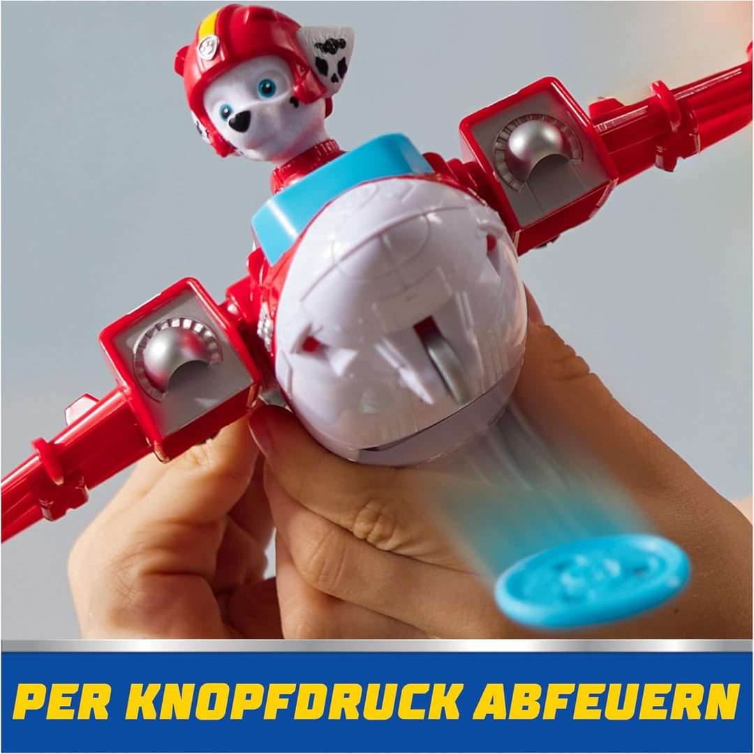 PAW PATROL Air Rescue - Marshalls Feuerwehrflugzeug mit Geschoss-Abwurf und Marshall Spielfigur (Bas
