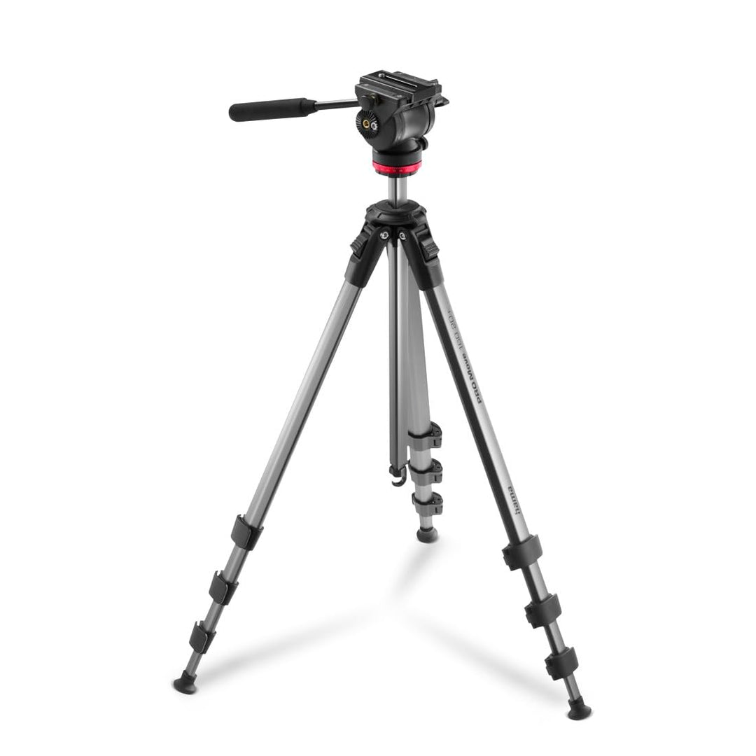 Hama Videostativ mit Fluidkopf (Kamera Stativ für Video, DLSR und Smartphone, Tripod, Dreibeinstativ
