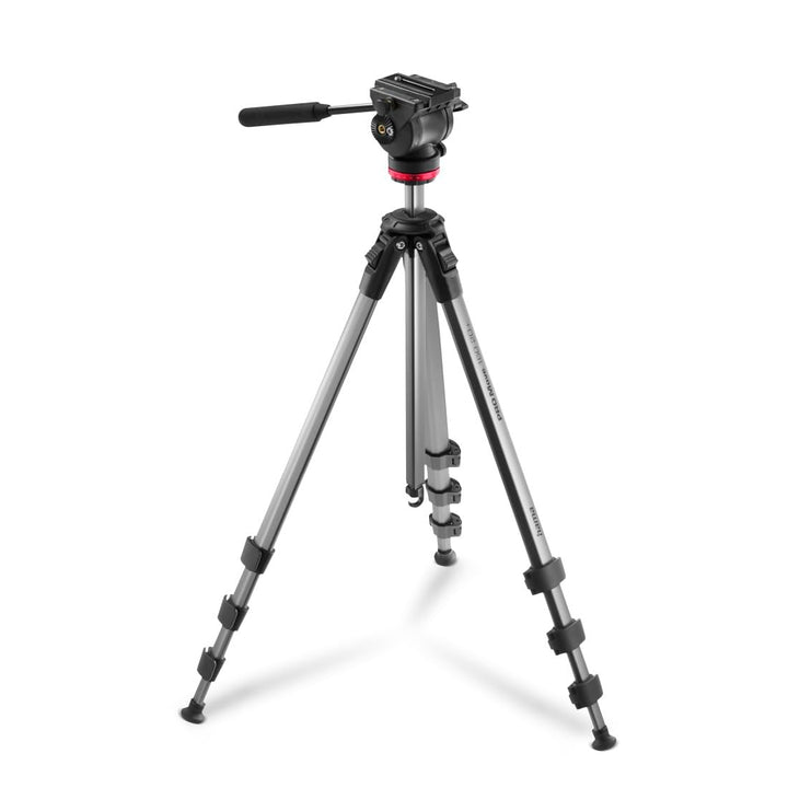 Hama Videostativ mit Fluidkopf (Kamera Stativ für Video, DLSR und Smartphone, Tripod, Dreibeinstativ
