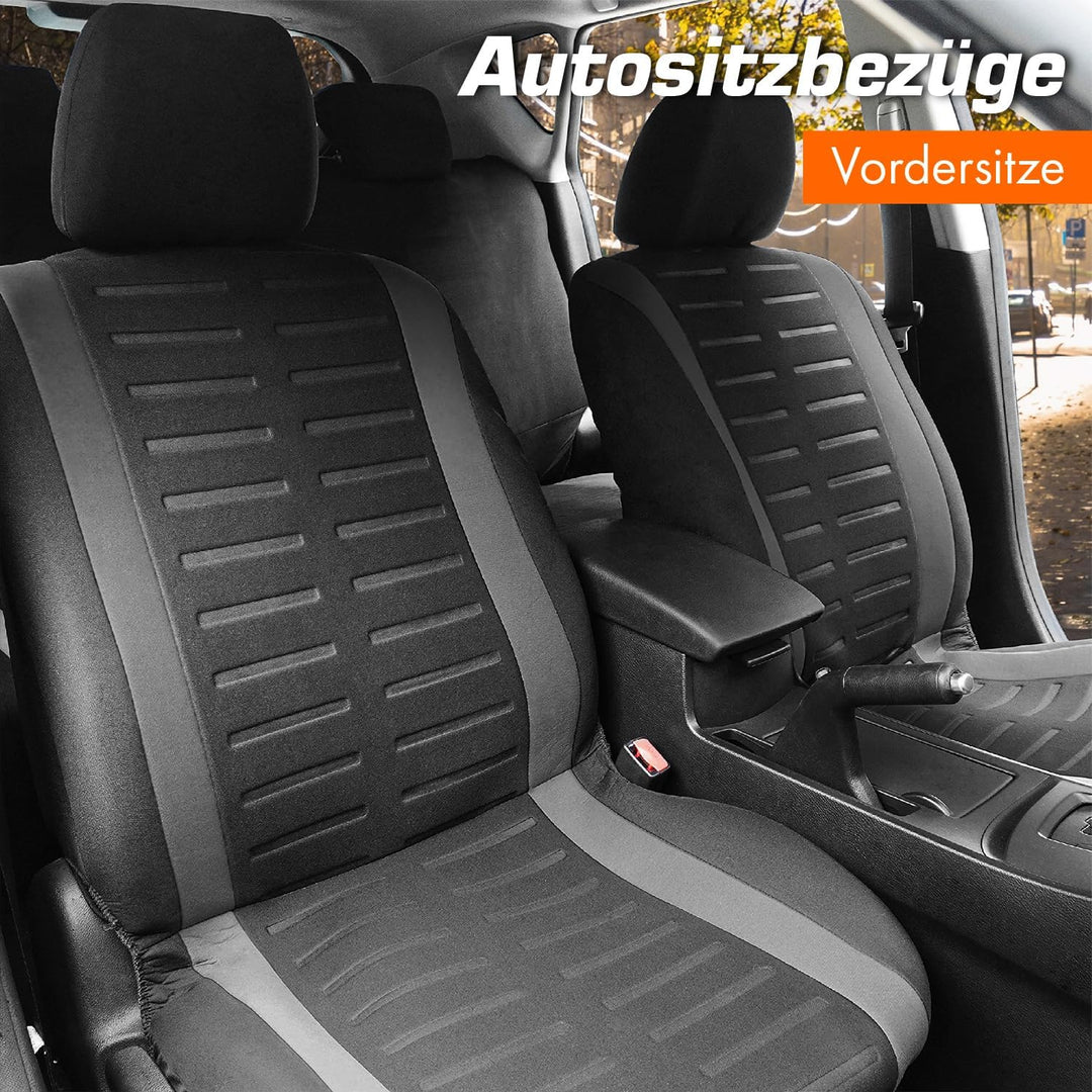 Upgrade4cars Autositzbezüge Set für die Vordersitze | Auto-Schonbezüge Universal in Grau Vordersitze