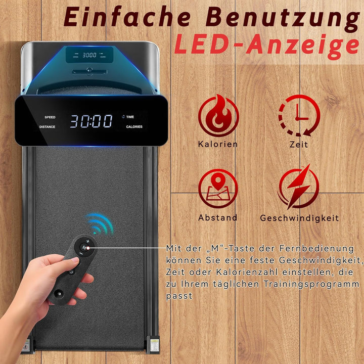 Walking Pad Laufband für Zuhause Klappbar - 3 in 1 Laufband Schreibtisch mit Steigung - Walkingpad L