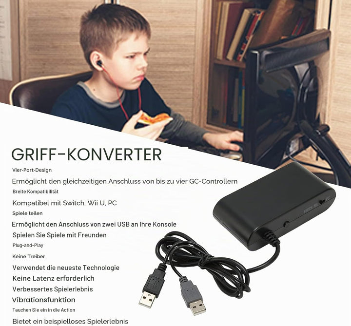 Controller Adapter für, Controller Adapter für Wii U, PC, für Switch, 4 Ports 3 in 1 Game Controller