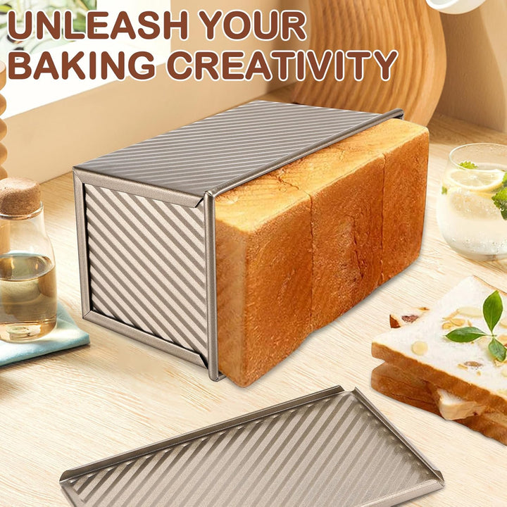 2PCS Antihaft Brot Toastform mit Deckel, Brot Toastform Laib Pfanne Brotbackform Kastenform mit Deck