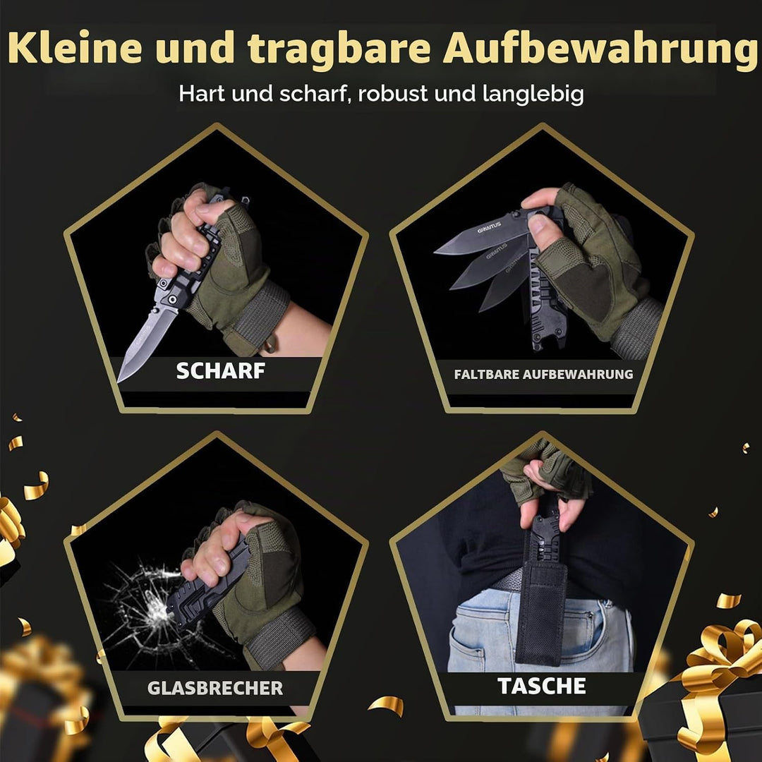 Geschenke für Männer 17 in1 Multitool Taschenmesser Camping Zubehör Outdoor Survival Gadgets Weihnac
