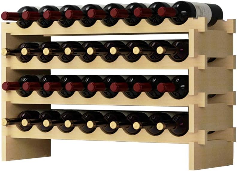 SogesHome Flaschenregal Weinregal Stapelbares Weinregale 4-Tier Weinlagerung für 32 Flaschen Weinstä