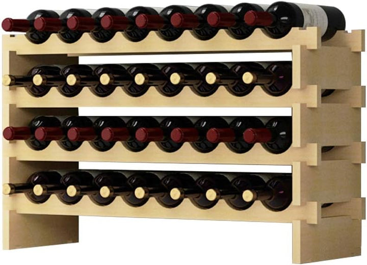 SogesHome Flaschenregal Weinregal Stapelbares Weinregale 4-Tier Weinlagerung für 32 Flaschen Weinstä