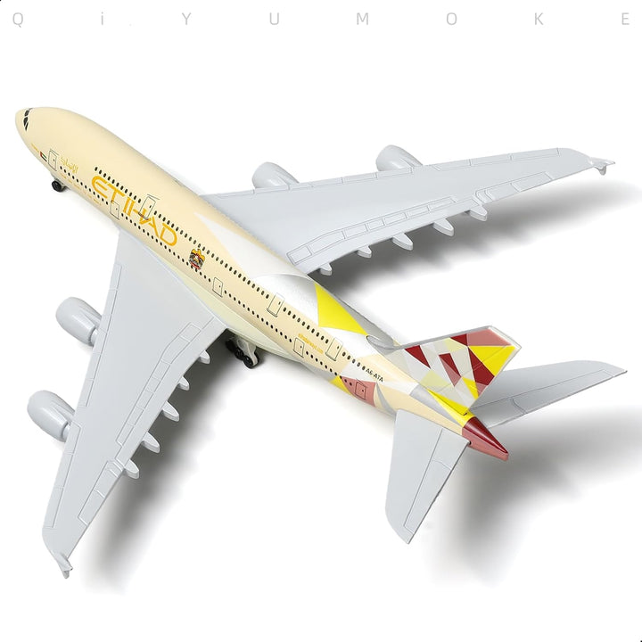 1/300 Metallflugzeugmodell für Etihad A380 für Airbus A380 Modellflugzeug mit Ständer (7.5 Zoll lang