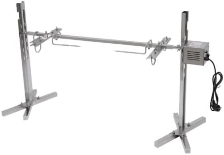 Elektrischer Grillspie Drehspie Drehspiess Grill Rotisserie Spanferkelgrill mit 2 Fleischnadeln für