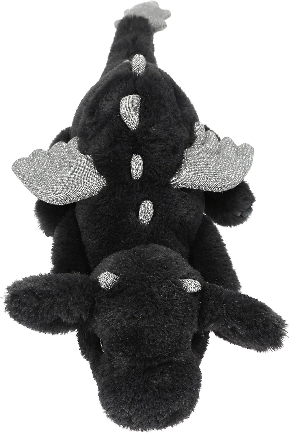 Depesche 14182 Snukis - Kuscheltier Drache in Schwarz und Silber, mit weichem Fell und Silber Glitze