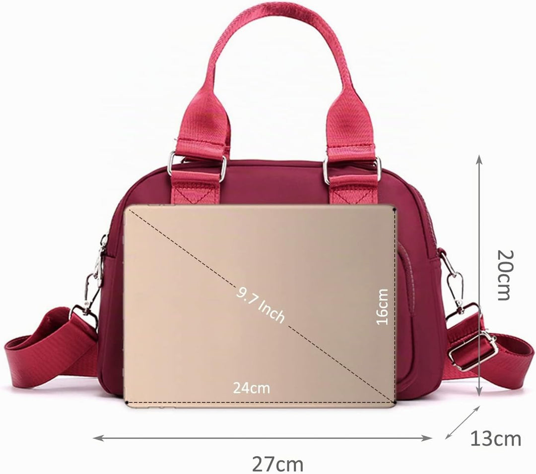 NICOLE &amp; DORIS Handtasche Messenger Bag Damen Casual Schultertasche Nylon Wasserdicht Leichte Umhäng