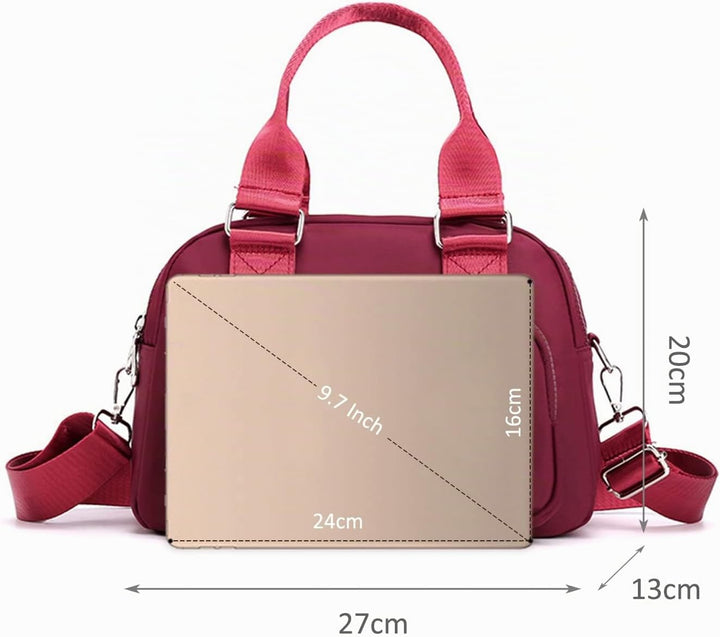 NICOLE &amp; DORIS Handtasche Messenger Bag Damen Casual Schultertasche Nylon Wasserdicht Leichte Umhäng
