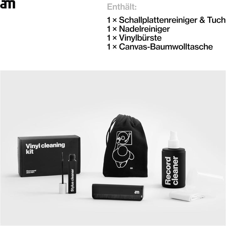 Schallplattenpflege Set - AM Clean Sound Schwarz, Schwarz