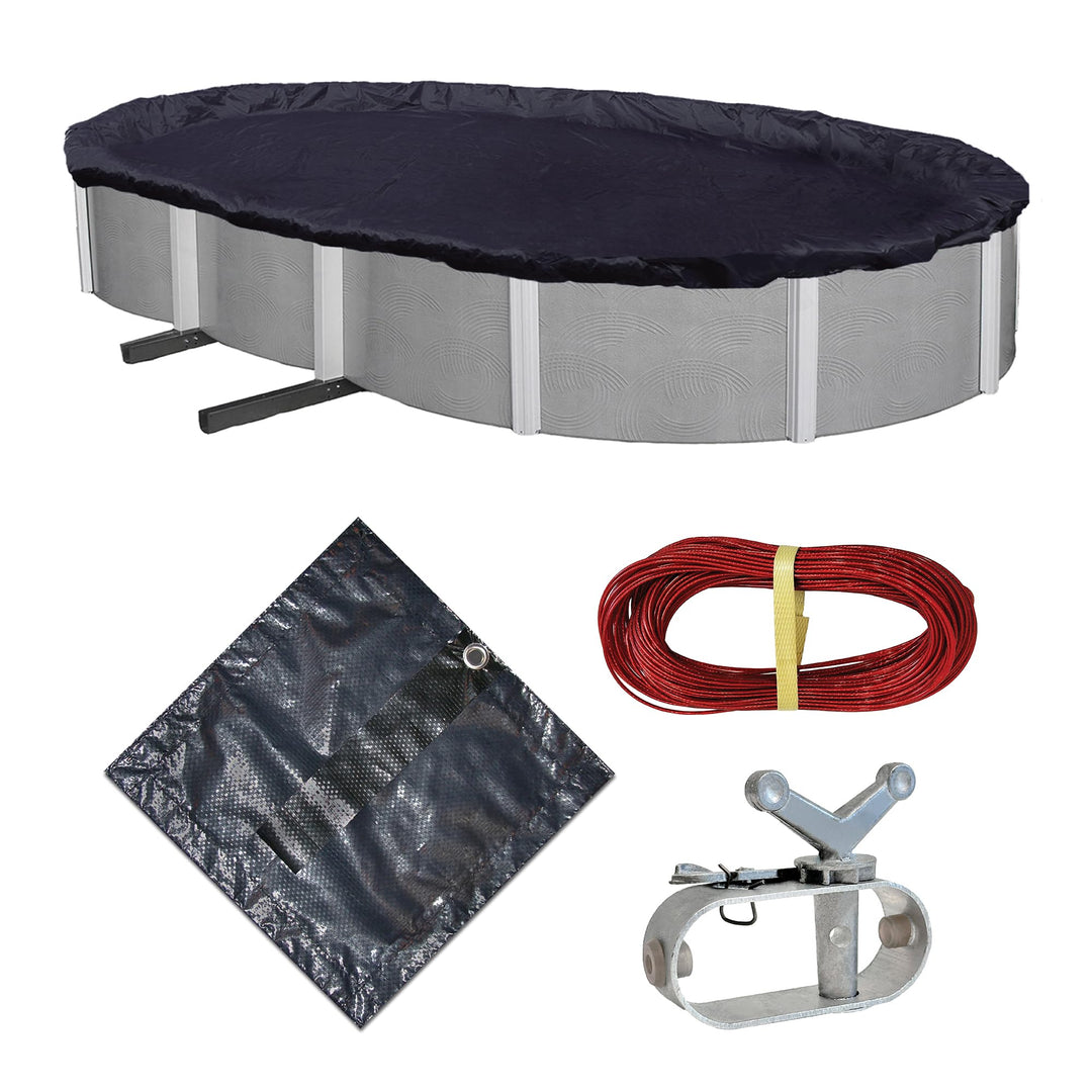 Defender 8 Jahr oval vor Ground Winter Pool Cover 15 by 30-Feet, 15 by 30-Feet