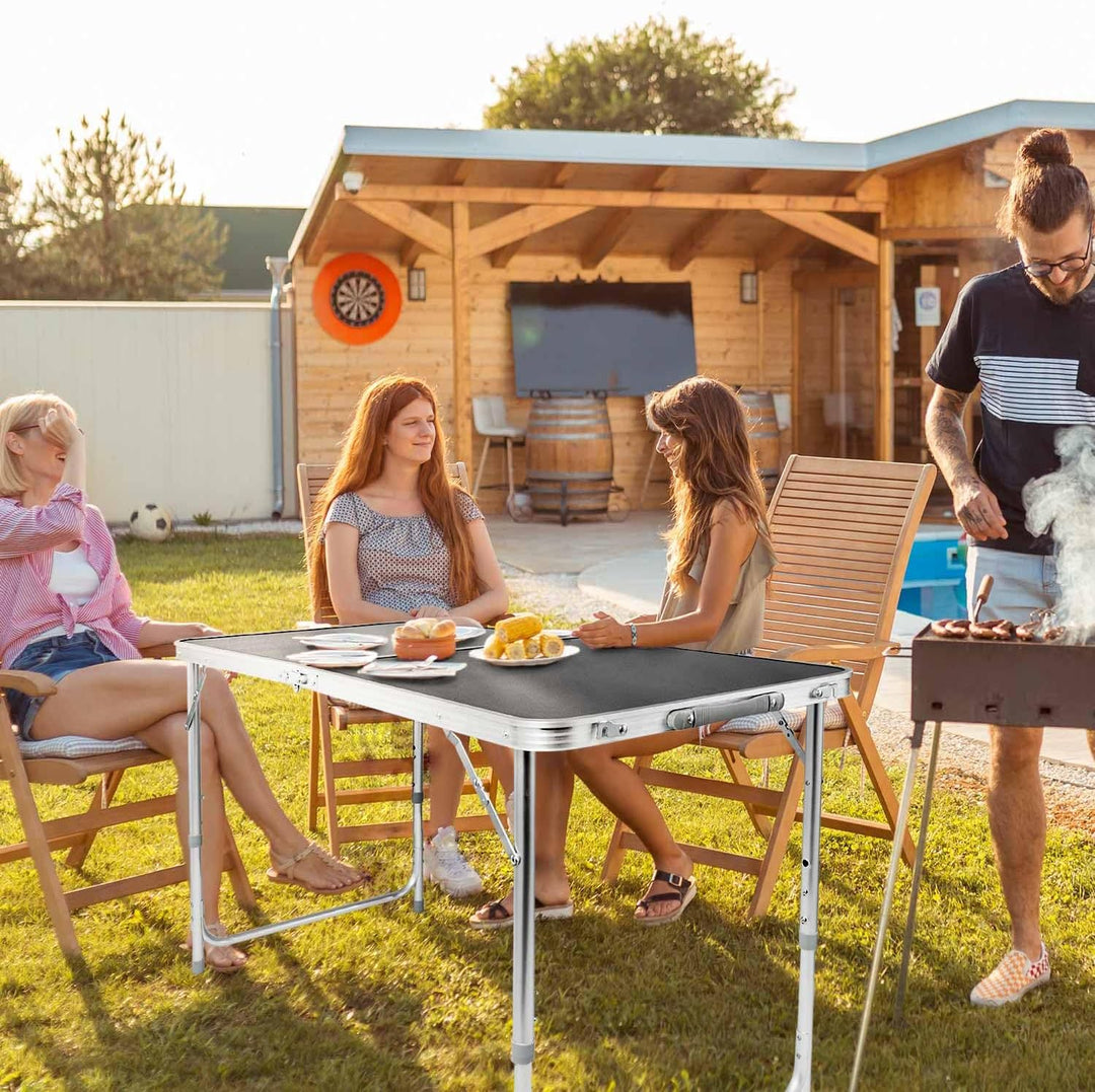 GOODS+GADGETS Klappbarer Multifunktionstisch Mehrzwecktisch Campingtisch Camping-Set Klapptisch Mark