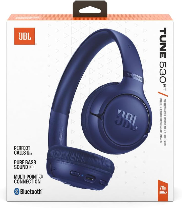 JBL Tune 530 BT Wireless On-Ear Kopfhörermit JBL Pure Bass Sound, Bis zu 76 Stunden Musikwiedergabe,