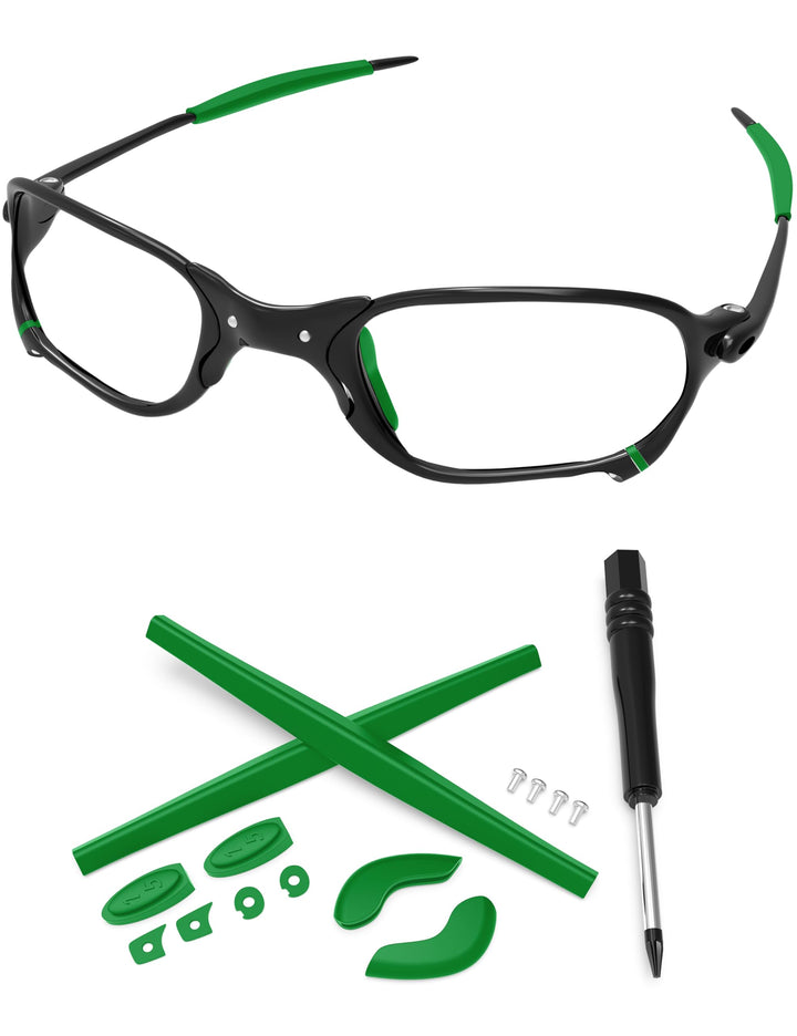 PapaViva Ersatzlinsen & Gummi-Kits für for Oakley Jawbone Vented Dark Green, Dark Green