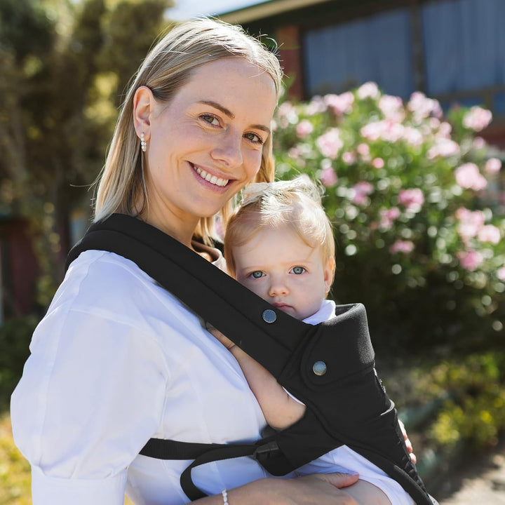 Momcozy Babytrage mit Hüftkissen, 2-in-1 Verstellbare &amp; Abnehmbare Babytrage bis 20kg, Atmungsaktive