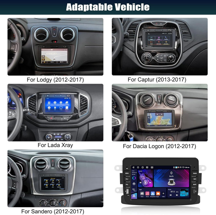 4+64G Android 15 CAMECHO 7 Zoll Autoradio für Renault Dacia Logon Duster Sandero Lodgy Spring mit Wi
