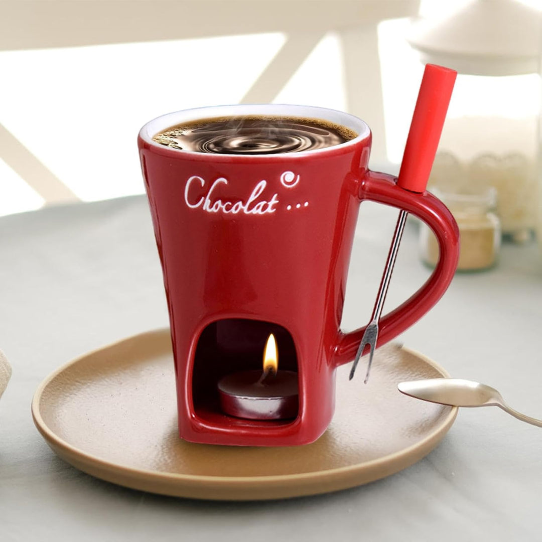 Yulokdwi Schokoladen Fondue Becher, Schokoladenschmelzbecher, Fondue-Schokoladentopf-Set, Fondue-Sch