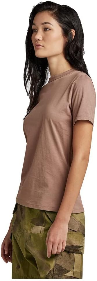 G-STAR RAW Damen Puff Logo Slim T-Shirt Tops L Braun (Chocolate Berry D22761-336-b113), L Braun (Cho