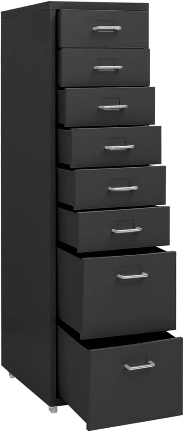 Homgoday Aktenschrank mit Rollen Schubladenschrank Metallschrank Büroschrank Rollcontainer Büroconta