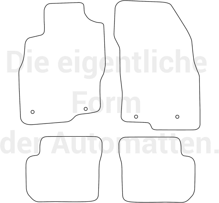 moto-MOLTICO Fussmatten Auto Velours Autoteppiche Schwarz Automatten Set 4-teilig passend für Alfa R