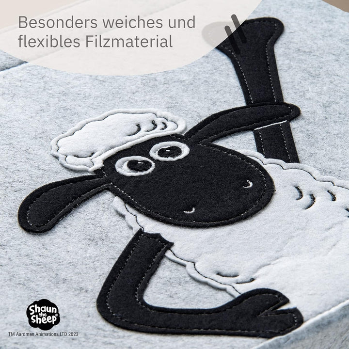 meets Shaun das Schaf Aufbewahrungsbox für Kinder – Filz-Box mit dem kultigen Schaf zum Verstauen vo