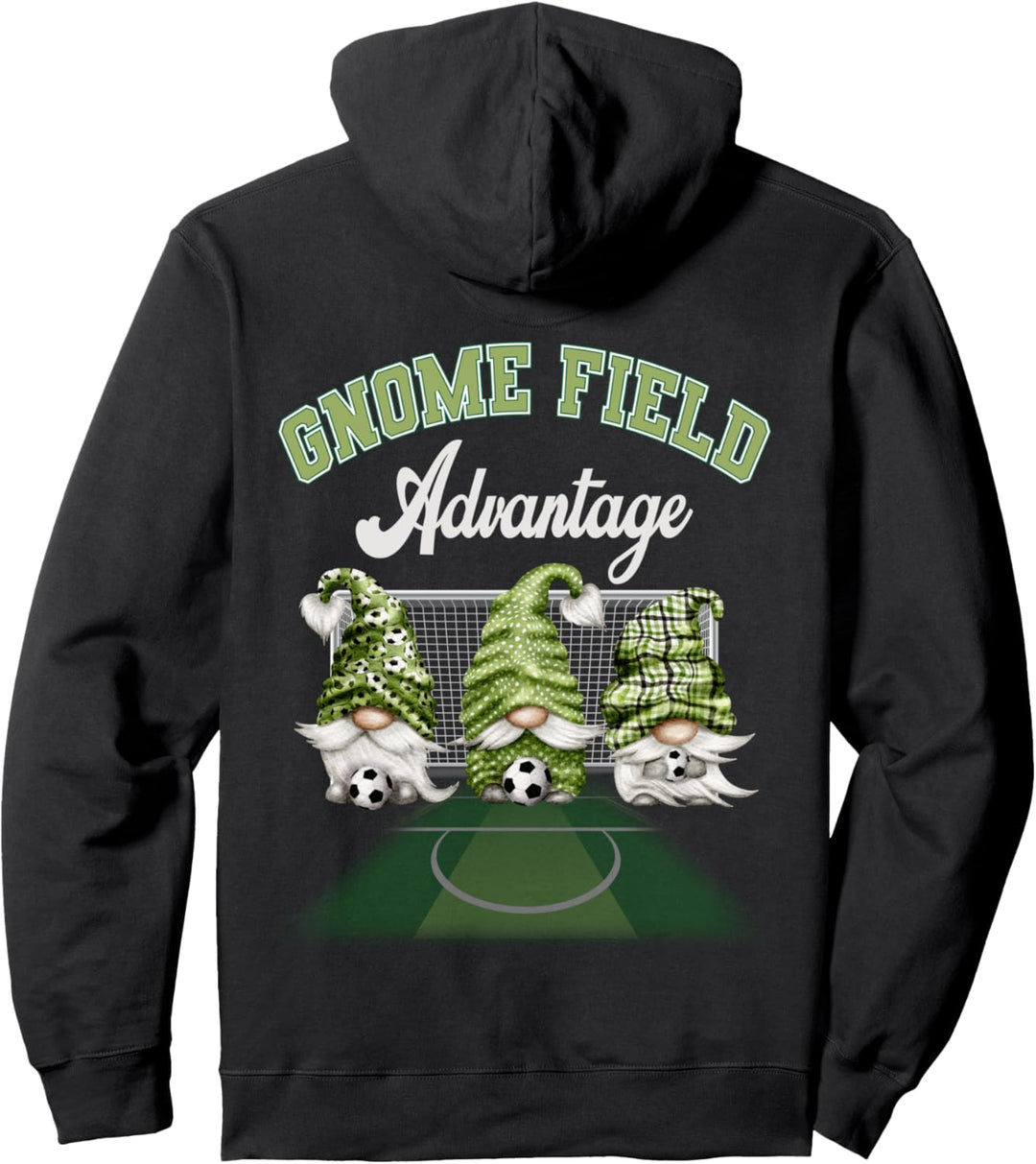 Grüner Gnom-Feld-Vorteil-Fussball-Gnome Pullover Hoodie
