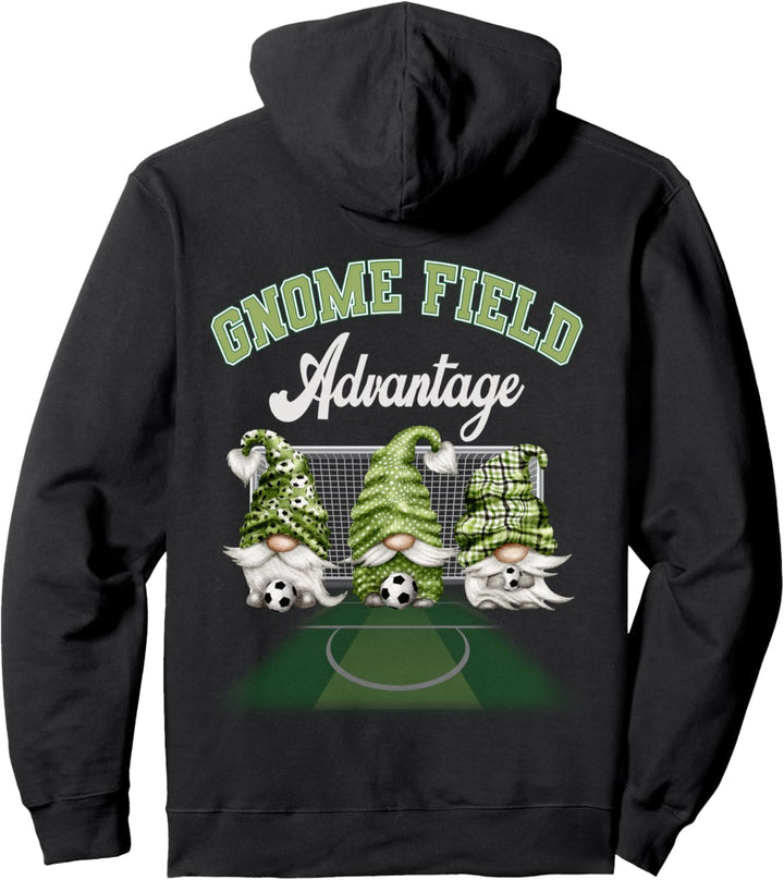 Grüner Gnom-Feld-Vorteil-Fussball-Gnome Pullover Hoodie